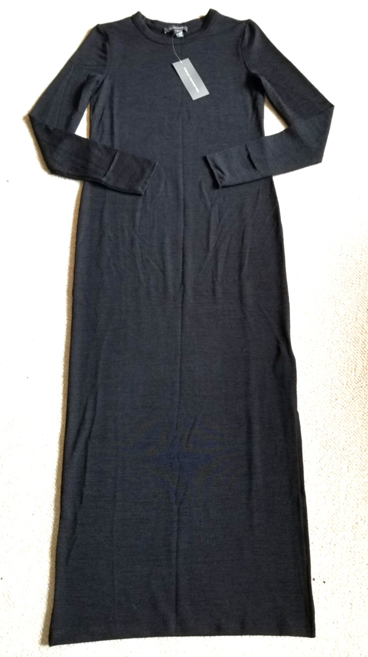 NWT Womens Dress-FRENCH CONNECTION-black stretch 'Sweeter Sweater Bodycon'-L